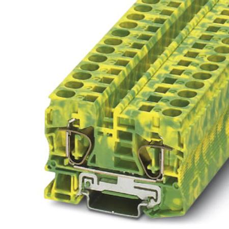 3036136 Phoenix Contact  ST 10-PE Series Green/Yellow, 1.5 → 16mm², Spring Clamp Termination, Ex