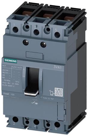 3VA10202ED320AA0 Siemens, SENTRON MCCB Molded Case Circuit Breaker 3P 20A, Breaking Capacity 16 kA, DIN Rail Mount