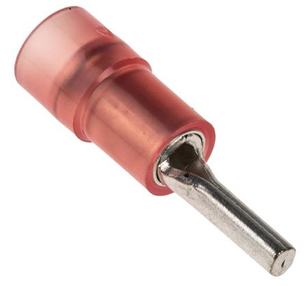 267-4091 RS PRO Insulated, Tin Crimp Pin Connector, 0.5mm² to 1.5mm², 22AWG to 16AWG, 1.9mm Pin Diameter, 9mm Pin Length, Red