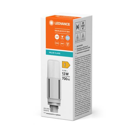 4058075821835 LEDVANCE DULUX G24D LED Bulbs 5.5 W(13W), 4000K, Cool White, Tubular shape