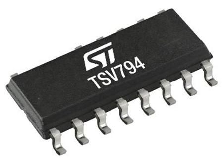 TSV794IDT  STMicroelectronics, Operational Amplifier, 50 MHz, 14-Pin 6 V SO-14