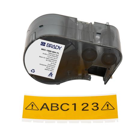 M5C-1500-584-YL Brady B-584 on Black on Yellow Label, 38.10 mm Width