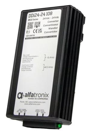 DDI-24---24-108 Alfatronix Ltd DDI DC-DC Converter, 24V dc/ 4.5A Output, 24 V dc Input, 108W, Clip Mount, +80°C Max Temp -25°C Min Temp