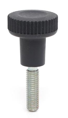 188-874 RS PRO Black Thermoplastic Thumbscrew Clamping Knob, M6 x 16, Threaded Mount