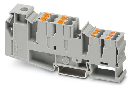 3214080 Phoenix Contact  PTU 35/4X6/6X2.5 Series Grey, 1.5 → 50mm², Push In Termination