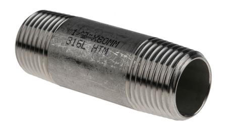 499-3243 RS Pro Stainless Steel Circular Barrel Nipple 1/2in R(T) Male x 1/2in R(T) Male 2.36in