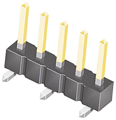 TSM-105-02-L-SV Samtec TSM Series Straight Surface Pin Header, 5 Contact(s), 2.54 mm Pitch, 1 Row, Unshrouded