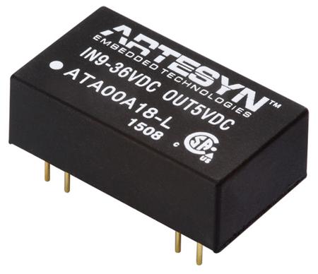 ATA00A18-L Artesyn ATA DC-DC Converter, 5V dc/ 600mA Output, 9 → 36 V dc Input, 3W, Through Hole, +85°C Max Temp -40°C Min
