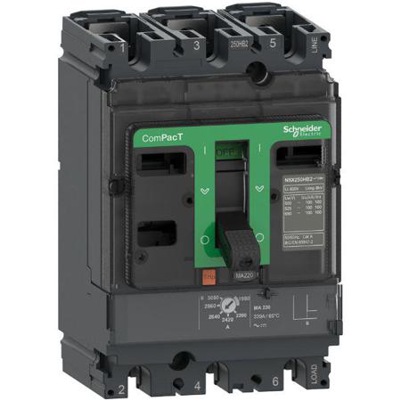 C25F3MA150 Schneider Electric, ComPacT MCCB 3P 150A, Fixed Mount