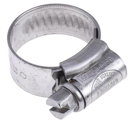 145-0267 RS Pro Stainless Steel 304 Hose Clip, 12.0mm Band Width, 16mm - 22mm Inside Diameter