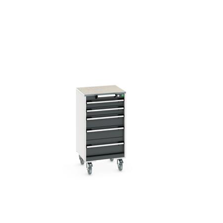 40402140-19V Bott, 5 Drawer Sheet Steel Floor Standing Storage Cabinet, 525 X 525 X 990mm