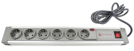 374-200 RS PRO 2m 6 Socket Type F - German Schuko Trailing Socket, 250 V ac