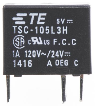 TSC-105L3H000 TE Connectivity SPDT Non-Latching Relay PCB Mount, 5V dc Coil, 1 A