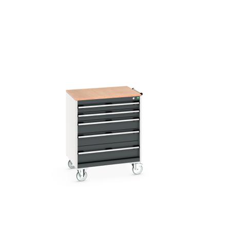 40402157-19V Bott, 5 Drawer Sheet Steel Floor Standing Storage Cabinet, 850 X 650 X 990mm