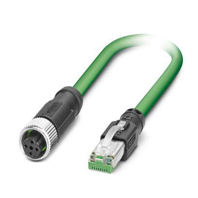 1038760 Phoenix Contact, 10m Cat5, Green M12 to Female RJ45 Male, Shielded Shielded, Terminated Polyurethane Sheath