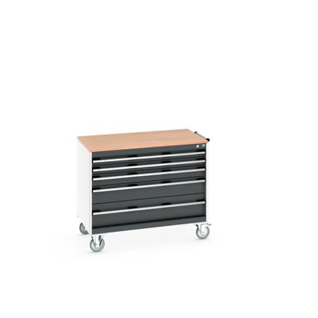 40402163-19V Bott, 5 Drawer Sheet Steel Floor Standing Storage Cabinet, 1050 X 650 X 890mm