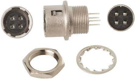 HR10G-7R-4SB-73- Hirose HR10 Series, 4 Pole Panel Mount Micro Connector Socket, with Female Contacts