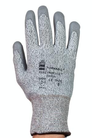 TEF25HD-09 Tornado Electroflex Grey Polyurethane Coated Work Gloves, Size 9, Large