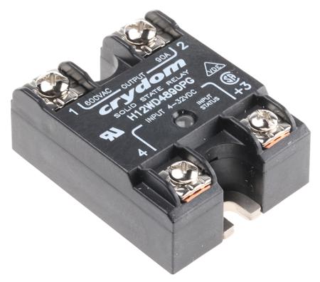 H12WD4890PG Sensata Crydom Solid State Relay, 90 A Load, Panel Mount, 660 V ac Load, 32 V Control