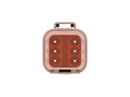 DT04-6P-TN09 TE Connectivity, DT04-6P Automotive Connector Plug Brown Cable 6 Way, Cable Termination