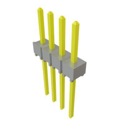 TSW-104-09-G-S Samtec TSW Series Vertical Through Hole PCB Header, 4 Contact(s), 2.54mm Pitch, 1 Row(s), Unshrouded