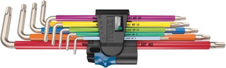 05022689001 Wera 9-Piece Torx Key Set, 8 mm, 9 mm, 10 mm, 15 mm, 20 mm, 25 mm, 27 mm, 30 mm, 40 mm Size, L Shape, Long Arm
