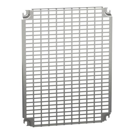 NSYMR54 Schneider Electric PanelSeT Series Steel Perforated Mounting Plate, 450mm H, 351mm W, 15mm L for Use with Spacial CRN