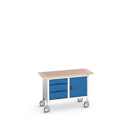 16923203.11 Bott 1 Door, 3 Drawer Sheet Steel Floor Standing Storage Cabinet, 1250 x 600 x 830mm