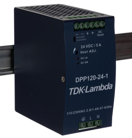 DPP-120-24-1 TDK-Lambda, DPP120 DIN Rail Power Supply, 24V dc Output Voltage, 5A output current