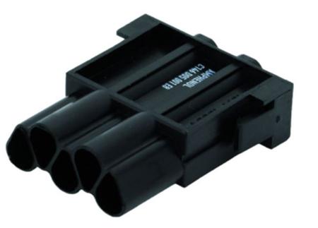 C146D05801E8 Amphenol Industrial Heavy Duty Power Connector Module, 16A, Male, C146 Series, 5 Contacts