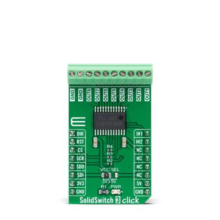 MIKROE-5079 MikroElektronika SolidSwitch 3 Click Load Switch for BD8LB600FS-C for mikroBUS Socket