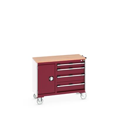 41006010-24V Bott 1 Door, 4 Drawer Sheet Steel Floor Standing Cabinet, 1050 X 525 X 890mm