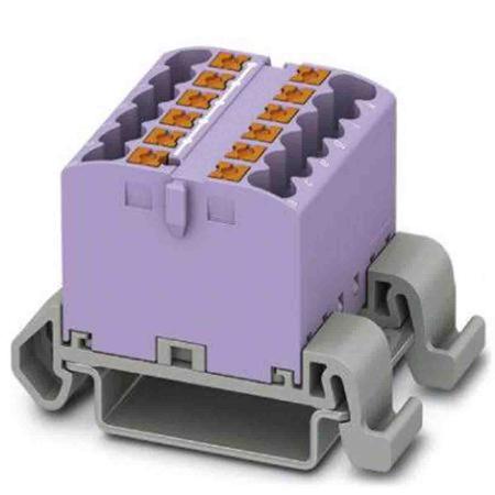 3273170 Phoenix Contact Distribution Block, 12 Way, 4mm², 24A, 690 V, Violet