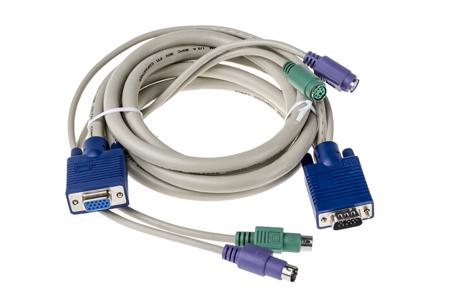 432-6261 RS Pro 1.8m Female MD6 Mini-DIN x 2, Female VGA to Male MD6 Mini-DIN x 2, Male VGA KVM Mixed Cable Assembly