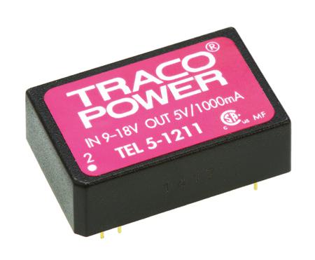 TEL-5-1211 TRACOPOWER TEL 5 5W Isolated DC-DC Converter Through Hole, Vin 9 → 18 V dc, Vout 5V dc, I/O isolation 1.5kV dc