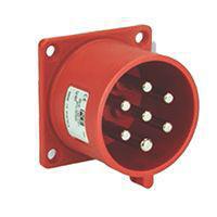893-7931 RS Pro Optima Seven Series, IP44 Red Panel Mount 6P+E Industrial Power Plug, Rated At 32A, 380 → 415 V