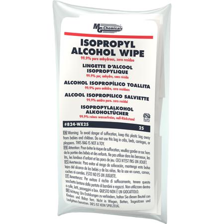 824-WX25 MG Chemicals 824-W Wet Isopropanol Wipes, Pack of 25