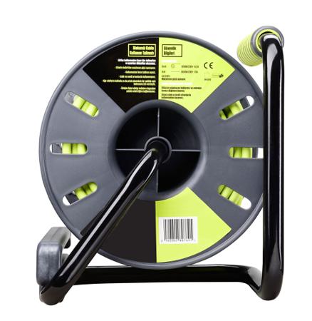 889-2494 25m Extension Reel Type F - German Schuko,4 Socket ,Unwound Current Rating 13A,240 V,Yellow