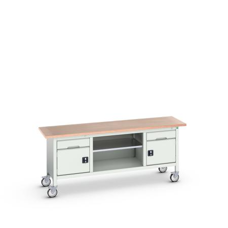16923231-16 Bott 2 Door, 2 Drawer Sheet Steel Floor Standing Storage Cabinet, 2000 x 600 x 830mm