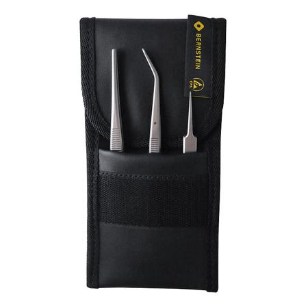 5-030 Bernstein 110 mm, 145 mm, 150 mm, Titanium, ESD Tweezer Set