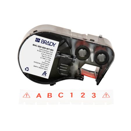 M4C-500-595-WT-RD Brady B-595 on Red on White Label, 12.70 mm Width