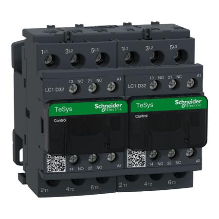 LC2D32M7 TeSys D LC2D Reversing Contactor, 3 Pole, 32 A, 1 NO + 1 NC