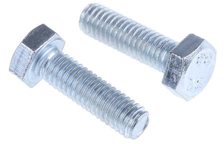 525-874 RS PRO Bright Zinc Plated Steel, Hex Bolt, M6 x 20mm