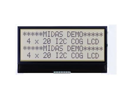 MCCOG42005A6W-FPTLWI-V2 Midas  MCCOG42005A6W Alphanumeric LCD Display, Black on White, 4 Rows by 20 Characters,