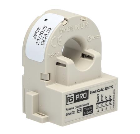 429-772 RS PRO Residual Current Transformer, 32A Input, 13.5mm Bore, 5 → 12 V dc