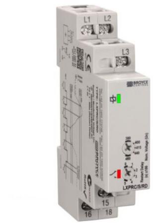 LXPRC/S/RD Broyce Control Phase, Voltage Monitoring Relay, 3 Phase, SPDT, 266 → 540V ac, DIN Rail