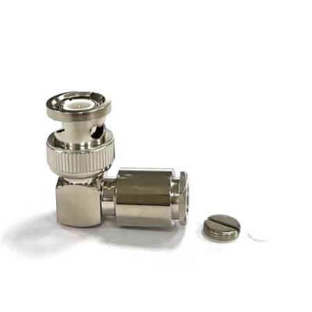 246-9444 RS PRO, Plug Cable Mount BNC Connector, 50Ω, Clamp Termination, Right Angle Body