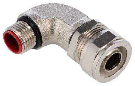 SPL16-M16-90-X-5 Adaptaflex 90° Elbow Cable Conduit Fitting, Steel Silver Nickel Plated 16mm nominal size IP67 M16
