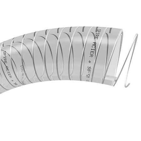 190798 TRICOFLEX SPIRE ACIER PVC, Hose Pipe, 38mm ID, 46mm OD, Clear, 30m