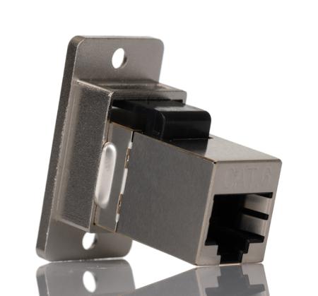 257-6705 RS PRO Single-Port RJ45 Female Feedthrough Ethernet Connector, Cat6, Shielded